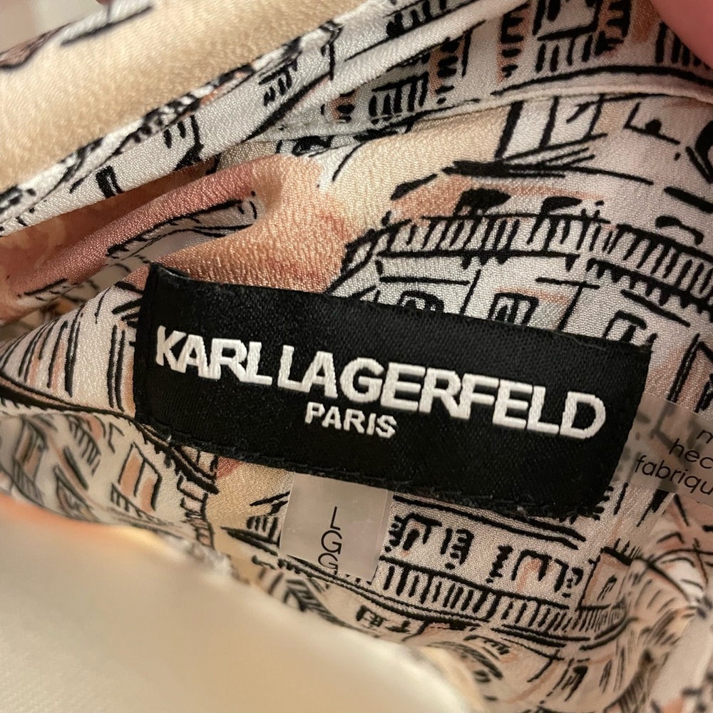 Karl Lagerfeld Urban Sketch Shirt button up in Black,tan and white - Picture 3 of 3